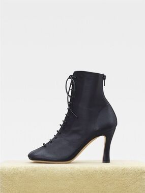 Celine Laced Glove Booties 37 Black Lambskin Boots Phoebe Philo S/S18